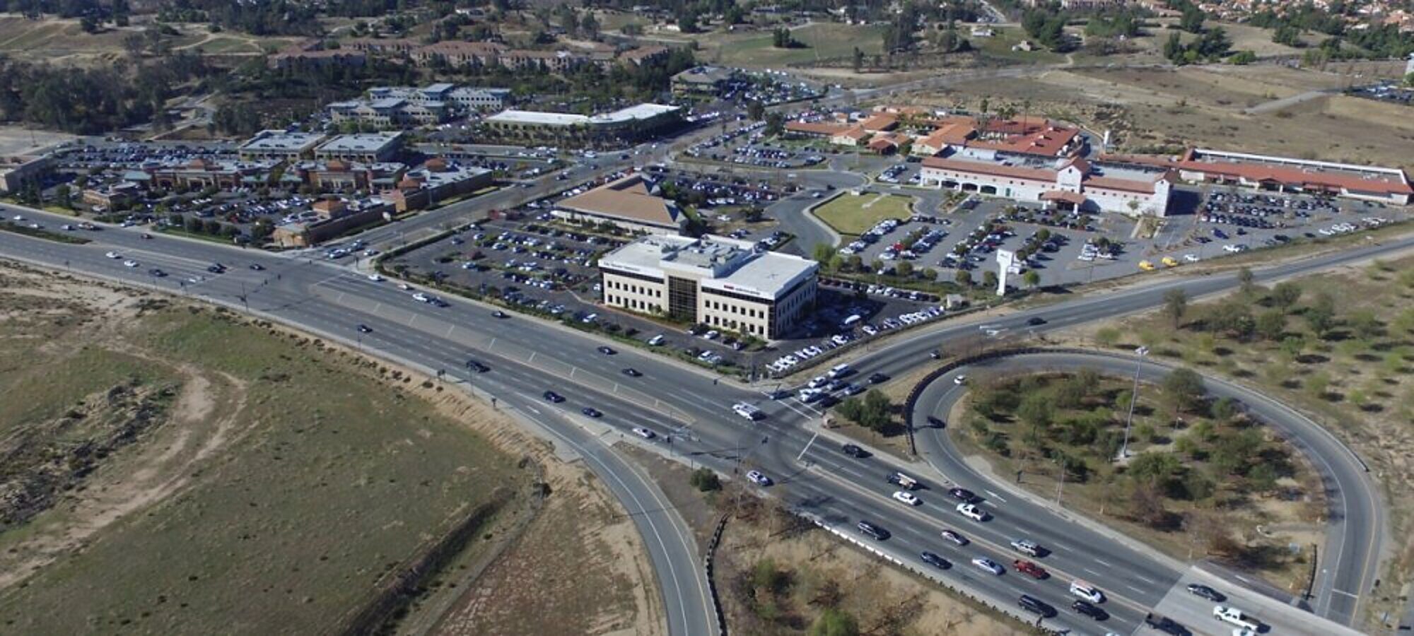 Aerial view of commercial property in the firm's managed portfolio, the Inland Empire